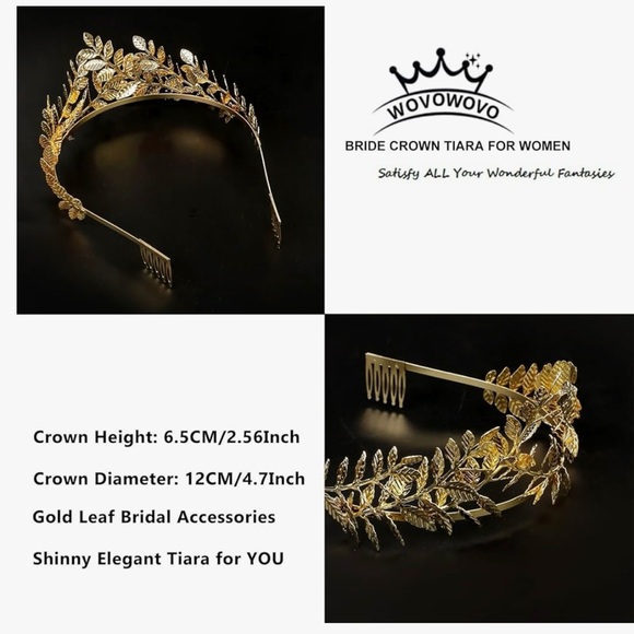 GOLD LEAF TIARA - Picture 3 of 3